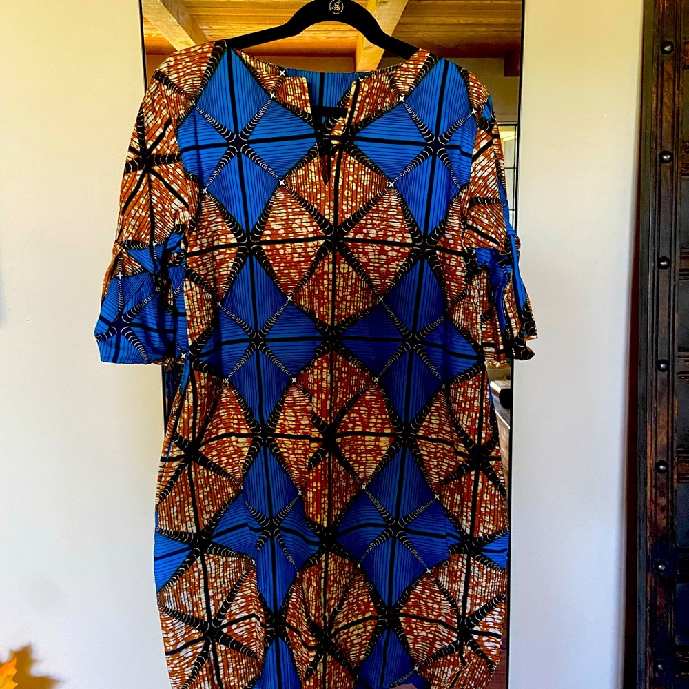 Blue & Brown, Made from Ankara African Fabric, Perfect for any tasteful affair.